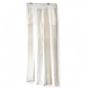 SPACEGIRL WHITE ELASTIC WAIST WIDE LEG PANTS RESORTWEAR COMFY VACATION MEDIUM